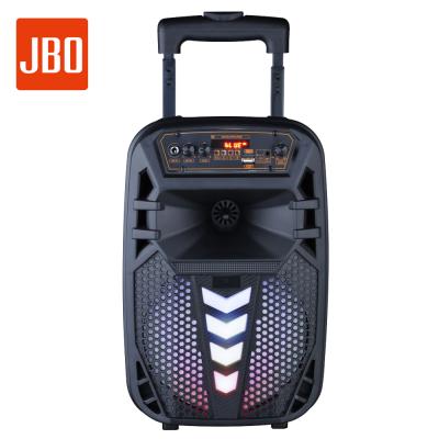 China Rechargeable Battery Wireless Party RGB Wireless Microphone ODM Disco Trolley BT Portable Active Led Light Speaker for sale