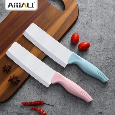 China Viable Ready To Ship -7 Inch Ceramic Kitchen Cleaver Knife With Knife Sheath Sharp Blade Anti Slip Handle Kitchen Chopper Knife for sale