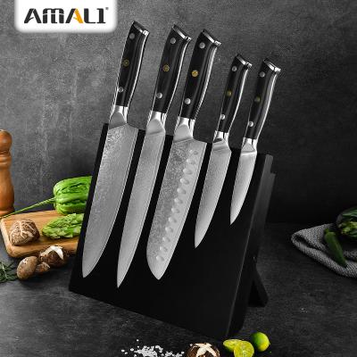 China Viable Professional Yangjiang Damascus Group of Ten Damascus Blade Handcrafted Japanese Kitchen Knife Set Chef Kitchen Knife for sale