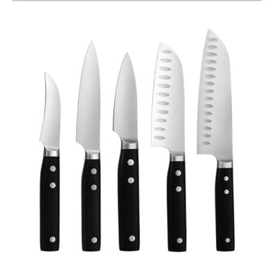 China Sustainable 5 Piece Stainless Steel Kitchen Knife Set Cooking Knife Steel Chef Knife Set for sale