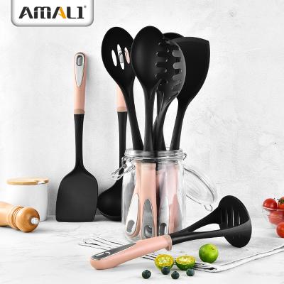 China Sustainable Nylon Kitchen Utensil Set Kitchen Accessories With Plastic Handle for sale