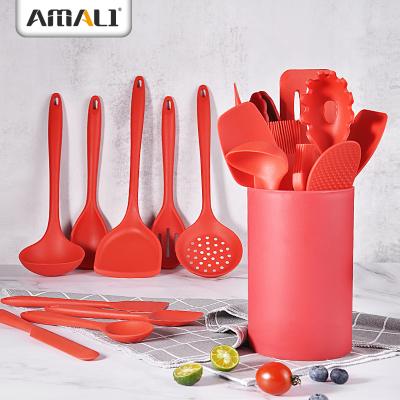 China Amazon Hot Selling Viable Silicone Kitchen Accessories Cooking Tools Kitchen Tableware Silicone Kitchen Utensil Set for sale