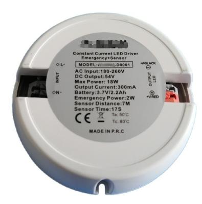 China 18W 300MA Emergency And Motion Sensor LED 86*30mm Driver for sale