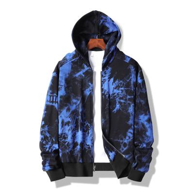 China Anti-wrinkle factory winter pattren zipper hoodie men 2021 big and casual loose coat thick hoodie big for sale