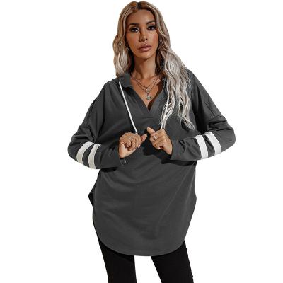 China Thin Drawstring Anti-wrinkle Factory Polyester Women Cultivate Casual Blouse Hoodie Pullover 2021 Spring And Autumn for sale