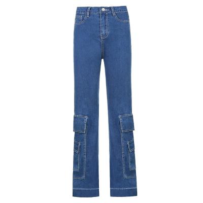 China Viable Factory Muti Pockets Cargo Jeans Hot Selling Hip Hop Rocket Jeans Stylish Pants For Women for sale