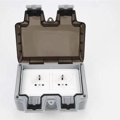 China Double Socket PC Waterproof Plastic Outdoor Single Socket Ip66 Outdoor PC Standard Grounded NC RYD-S-BS; FUJ for sale