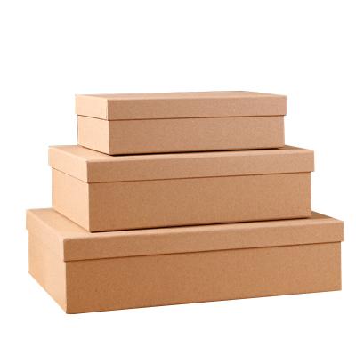 China Recyclable Rectangular Packaging Gift Box Cover Paper Box Kraft Paper Custom Logo for sale