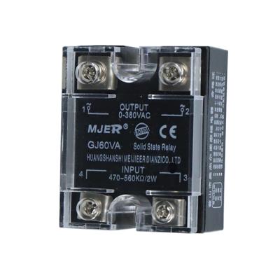 China PC Shell Single Phas Solid State Relay SSR-60VA Material Solid State Relay SSR60VA GJ60VA for sale