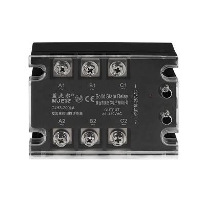 China AC 200A GJH3 -200LA Phase Solid State Relay SSR-200 PC Material Shell 3 AC for sale