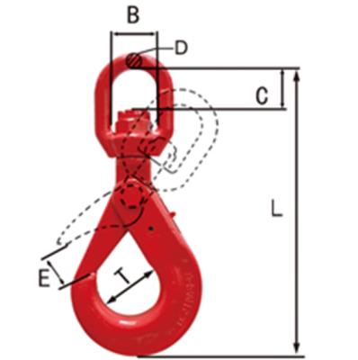 China Heavy industry g80 eye safety hook safety chain self-locking hooks crane lifting hook for sale