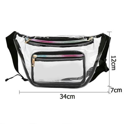 China Water Proof Custom PVC Ladies Fanny Pack Women Waist Bag Transparent Clear Money Belt Purse for sale