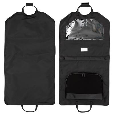 China Custom Black Nylon Garment Carrier Women Duffle Travel Garment Bag Fashion Suit Carrier Cover For Ladies for sale