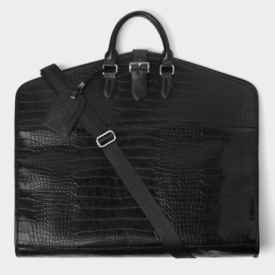 China Custom Luxury Duffel Bag Logo Mens Vegan PU Travel Garment Bag Luxury Rolling Bag For Men With Luggage Tag for sale