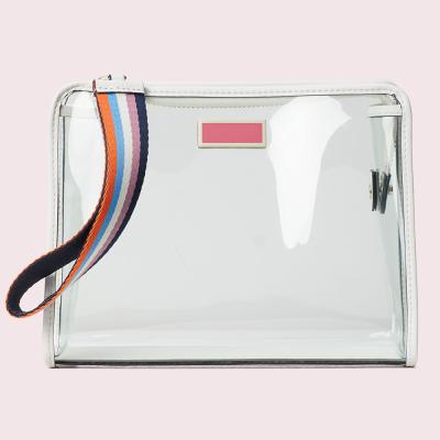 China Custom Clear Clear PVC Women's Cosmetic Bag Cosmetic Bag Makeup Case See Though Make Up Pouch For Ladies for sale