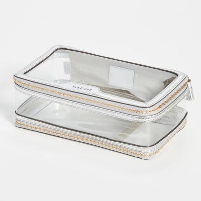 China Custom Clear Transparent PVC Cosmetic Case Women Makeup Bag Makeup Case See Though Make Up Pouch For Ladies for sale