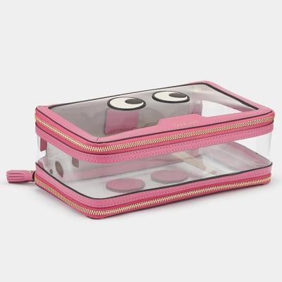 China Custom Clear Transparent PVC Cosmetic Case Ladies See Though See Though Makeup Bag Make Up Pouch For Women for sale