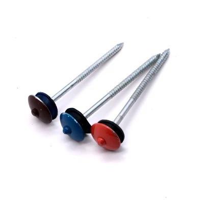 China Factory Direct High Quality Galvanized Head Cap Stainless Steel Umbrella Roofing Nail With Gasket for sale