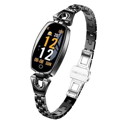 China Hot Selling New Touch Screen Midir H8 Female Smart Watch Heart Rate Blood Pressure Wristband Sports Watch Factory Direct Sales for sale