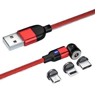 China Mobile Phone Types New 540 Degree Cable Flowing Charging Lightweight Magnetic Charging Mobile Phone 3A Fast USB Charger LED Fast Micro Type C For Car Home for sale