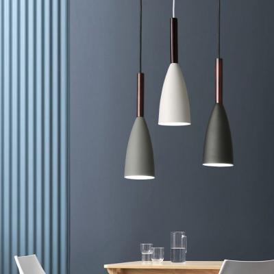 China Scandinavian Simig Lighting Nordic Modern Minimalist Iron Body Dome Pendant Lamp Wooden Light For Kitchen Dining Room for sale