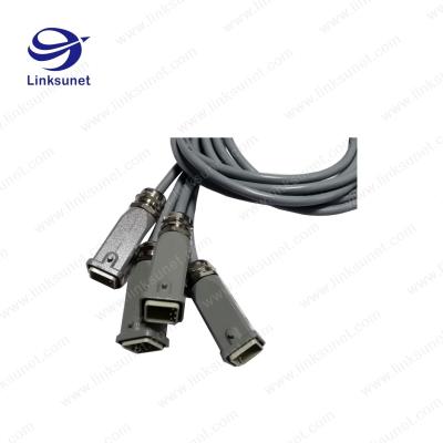 China do conector cinzento modular da liga de cobre de 40A Harting chicote de fios industrial 2P 09140022701 09120123001 do fio à venda