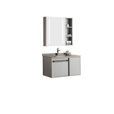 China Simplicity Gray Simplicity Modern Solid Wood Luxury Bathroom Sink Cabinet Commercial for sale