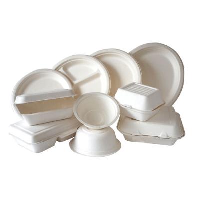 China Factory Sugarcane Bagasse Dishes Disposable Kitchenware Tableware Sets Tableware High Quality for sale