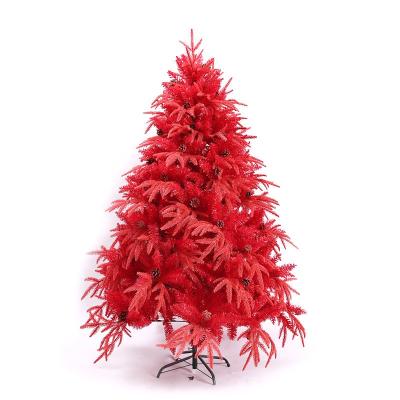 China Christamas Decoration New Arrival Stage Decoration Hotel Decoration Christmas Foil PE PVC Red Mixed Christmas Tree for sale