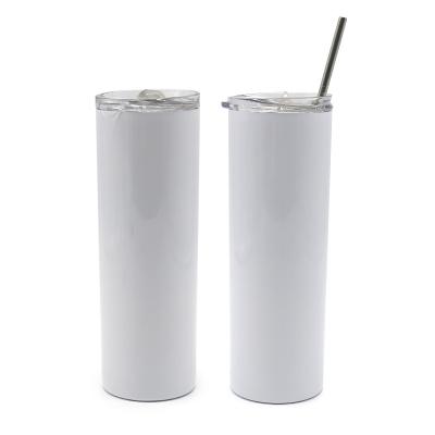 China Sustainable fast delivery stainless sublim white skinni tumbler vacuum insulated tumbler with lid for sale