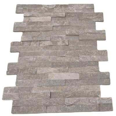 China Modern Exterior Wall Tiles Stone Wall Panels Gray Slate Natural Size 10x40cm Z Style Split Exterior Interior Customized Surface for sale