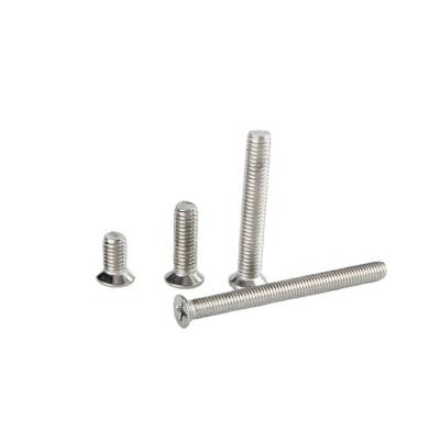 China Universal Low Price DIN M3 M4 M5 M6 M8 Stainless Steel Metric Cross Recessed Phillips Flat Countersunk Head Machine Screw for sale