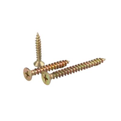 China China Wholesale Universal Self Tapping Chipboard Screw C1022 Yellow Galvanized Chipboard Screw Used For Aluminum Doors And Windows for sale