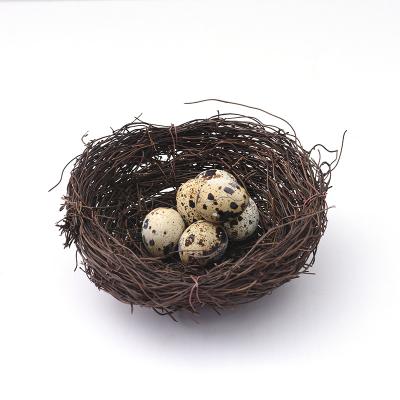 China Creative Modern Home Golden Rattan Ball Circle Bird Nest Decor Gift Ornaments Handmade Wicker Rattan Decorations for sale