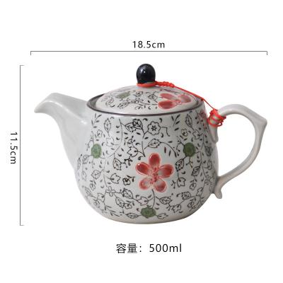 China Viable Under Glazed Japanese Hand Painted Porcelain Teapot And Cup Set For Restaurant for sale