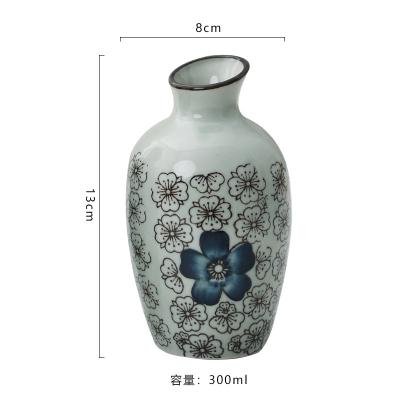 China Factory Direct Selling Japanese Hand Painted Viable Saki Pot and Cup Set for Home and Restaurant for sale