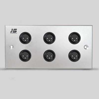 China Commercial Electrical Aluminum Conference Room Power 3 Pin XLR Wall Outlet Outlet for sale