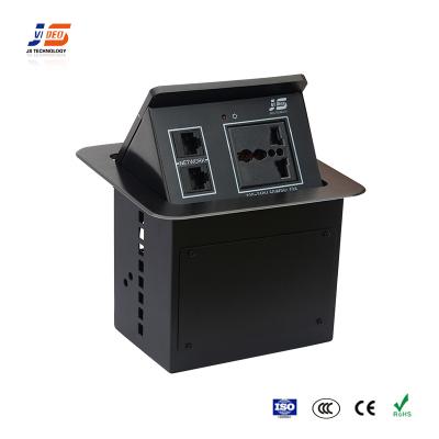 China Traditional Video Conference Meeting Table With Cable Pop Up Multimedia Socket Box for sale