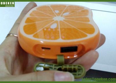 China Portable Orange Shaped Cute USB Lithium Polymer Battery Power Bank For Mobile Phone for sale