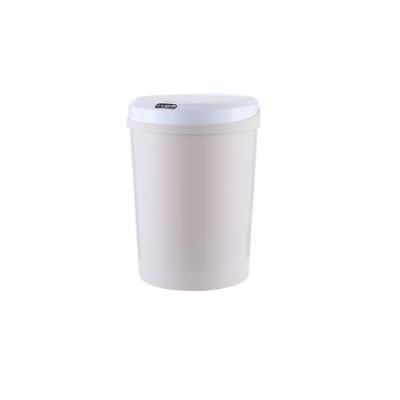 China Intelligent Automatic 12L Induction Stocked Sealed Deodorization Plastic Indoor Universal Odorless Seal White Trash Can for sale