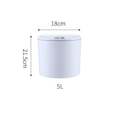 China Intelligent automatic 5L induction stored sealed deodorization plastic office / car universal odorless seal white trash can for sale