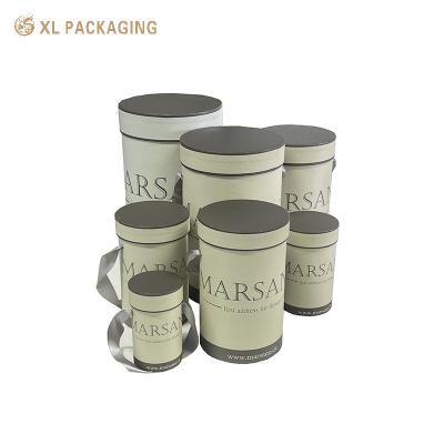 China Custom Grey Cylinder Packaging Round Box Flower Paper Tube For Flower Cosmetic Gift for sale