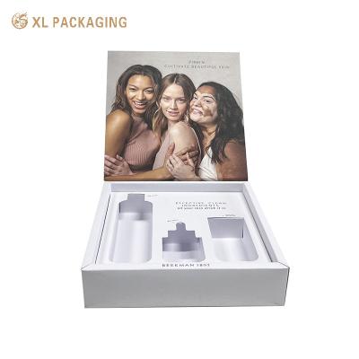 China White Printing Paper Cosmetic Paper Box Magnetic Closure Packaging Box With EVA for sale