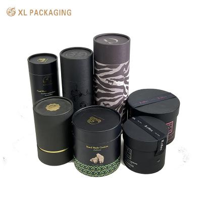 China Custom Printed Pulp Paper Tube Round Kraft Packaging Box For Tea Coffee Candy Chocolate for sale