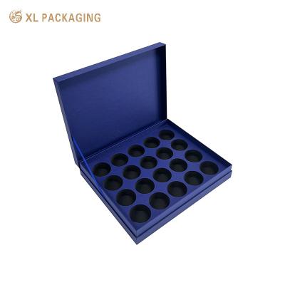 China Luxury Custom Chocolate Packaging Box Book Shape , Blue Magentic Chocolate Gift Box for sale