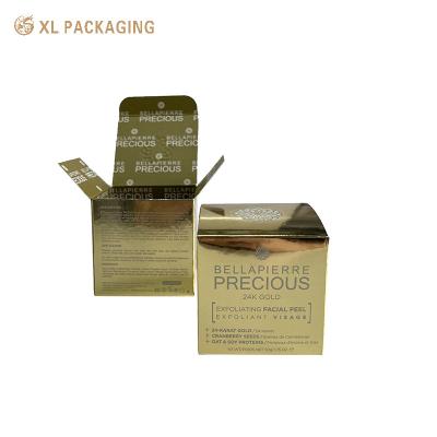 China Gold Card Paper Folding Card Box Glass Jar Packing Eye Cream Card Paper Box Skin Care Cardboard Box for sale