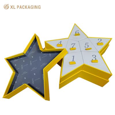 China Star Shape 7 Day Paper Advent Calendar Packaging Box For Cookie Candy Biscuits for sale