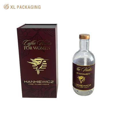 China Custom Magnetic Wine Packaging Box With Gold Foil Logo EVA Insert for sale