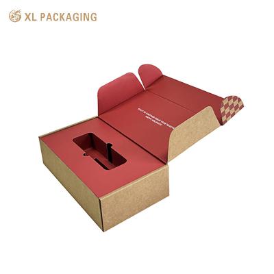 China Kraft Inner Gift Shipping Box Clothing Tea Corrugated Mailer Boxes With Paper Tray Hold for sale