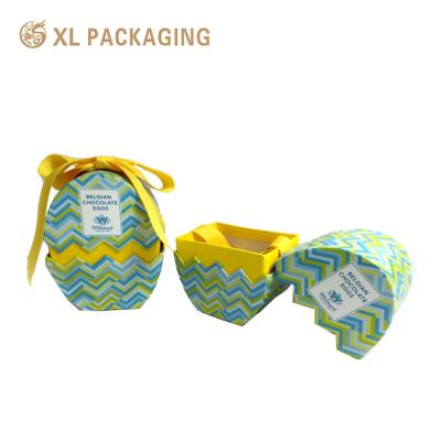 China Egg Shape Easter Candy Gift Box Corrugated Kraft Paper Chocolate Gift Packing Box for sale